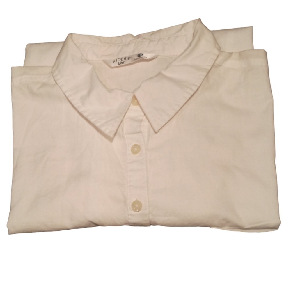Riders By Lee Woman The Softest Cotton White Short Sleeve XX Large Shirt